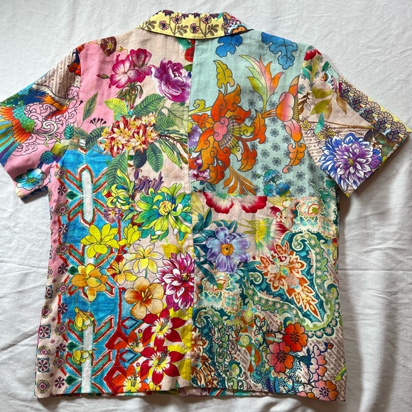 NWT S JOHNNY WAS DREAMER LINEN SHIRT/SHORTS SET - Picture 8 of 14